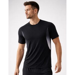 T-shirts de sport à col rond pour hommes, séchage rapide, lot de 5, manches courtes, hauts d'entraînement athlétiques, couleur unie, polyester, coupe ajustée - Product Image 5