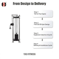 YJCJ FITNESS Appareil de musculation fonctionnel à colonne unique avec poulie réglable, pile de poids et poignée en D, machine à câbles pour salle de sport commerciale