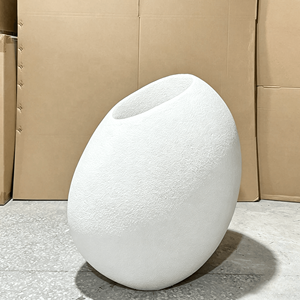 <span class=keywords><strong>Maceta</strong></span> Moderna y Sencilla de Fibra de Vidrio Blanca para Interiores/Exteriores, Macetas Grandes de Forma Ovalada para Jardín y Centro Comercial, <span class=keywords><strong>Maceta</strong></span> Art Deco - Product Image 5