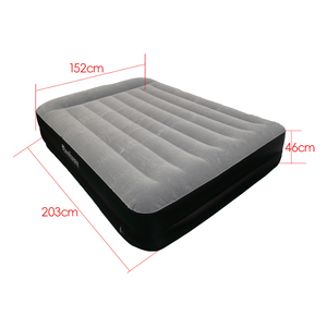67401 Kasur Angin Lipat Modern Portabel Ganda dengan Pompa Terintegrasi, Mengembang Sendiri, untuk Penggunaan Luar Ruangan, Alas Tidur, Abu-abu PVC - Product Image 2