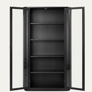 Mueble de Salón Moderno Hecho a Mano con Madera de Mindi Sólida y Curva Obsidian, Mueble de Almacenamiento y Exhibición Ecológico de Gran Capacidad para Hotel - Product Image 5