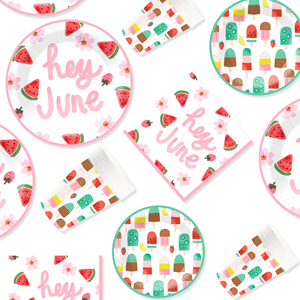 DAMAI Nuevo Juego de Vajilla Desechable con Diseño Personalizado Temático de Verano, Platos, Vasos y Servilletas de Papel para Postres y Cena con Temática de Helado - Product Image 4