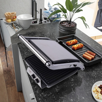 Grill électrique à contact, surface de cuisson antiadhésive à ouverture à 180 degrés, contrôle de la température, commande mécanique, 2000W, usage domestique