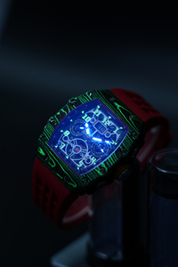 HANBORO Orologio <span class=keywords><strong>da</strong></span> Polso Scheletrato di Lusso in Fibra di Carbonio con Cronografo Impermeabile Sportivo per Uomo Perfetto per le Corse - Product Image 5