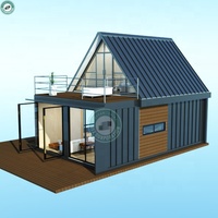 36 m² Expédition Modulaire Conteneur Loft avec Salle de Bains 2 Chambres Loft Maison avec Mezzanine en Pologne