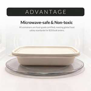 Ecologische maïszetmeel saladekom/pastakom met deksel, lekvrij, magnetronbestendig, op maat gemaakt voor de voedingsindustrie - Product Image 1