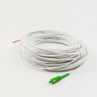 SC/APC kabel Patch FTTH Fiber yang dapat ditarik putih 3.0mm kabel Drop bulat lapis baja untuk melalui saluran dan dinding