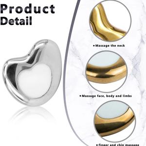 Rouleau de massage cryogénique en forme de cœur avec logo personnalisé, globes de glace en métal, outil de soin du visage, Gua Sha en acier inoxydable - Product Image 2
