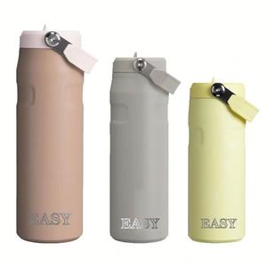 Modern Stainless Steel Vacuum Thermos Cup 16Oz <b>Large</b> Capacity Portable Travel Use With Handle Sports <b>Kettle</b> - Product Image 1