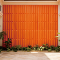 Panel Dinding Modern PU 3D Arc Groove Yuri Brick 600x1200 Tahan Air Tahan Api Pelapis Dinding Dalam/Luar Ruangan Komersial Rumah