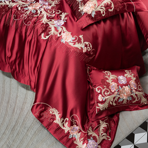 <span class=keywords><strong>Parure</strong></span> de draps brodés en coton de qualité supérieure, style palais européen, pour mariage, textile de maison, vente en gros - Product Image 5