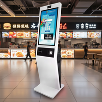Terminal de point de vente 21,5 pouces pour la commande en restaurant, écran tactile Android, tout-en-un avec double affichage