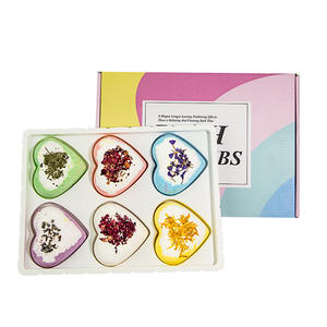 Bombes de bain en forme de coeur exquises avec des fleurs séchées-Aromathérapie Soak - Product Image 2