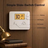 Thermostat non programmable de base à 8 bornes avec interrupteur ventilateur ELEC GAS et interrupteur système 3 positions pour climatiseur domestique