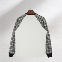 Vêtements décontractés en gros pour hommes, t-shirts à manches longues en polyester/coton mélangé avec empiècements contrastés