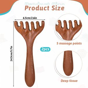 Massaggiatore per la <span class=keywords><strong>Testa</strong></span> in Legno Portatile, Strumento per <span class=keywords><strong>Massaggio</strong></span> del Cuoio Capelluto per Relax e Riduzione dello Stress - Product Image 2