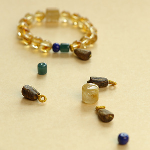 Bracelet en alliage d'or avec perles de citrine naturelle, cristal en forme de tour, unisexe, pour mariage, anniversaire, cadeau d'affaires, vente en gros - Product Image 4