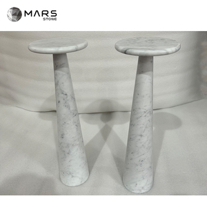 Nuevo hogar <span class=keywords><strong>Deco</strong></span> italiano Bianco Carrara mármol blanco mesa de centro personalizada mesa auxiliar redonda Natural - Product Image 3