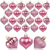 Ornements en forme de cœur, boules décoratives pour décorations de fête, ornements suspendus pour la Saint-Valentin, la fête des mères, l'arbre de Noël, le mariage
