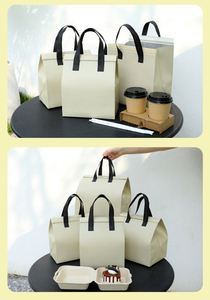 Insulated Non-woven Cooler Bag Portable Takeaway Bag for Milk Tea Beer & Alcohol Beverages with No Closure - Product Image 6