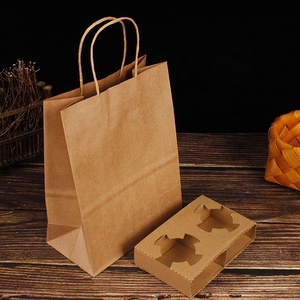 Wegwerp Gegolfd Papier Drinken Koffie Weg Te Nemen Bekerhouder Met Papieren Zak 21*11*27Cm - Product Image 3