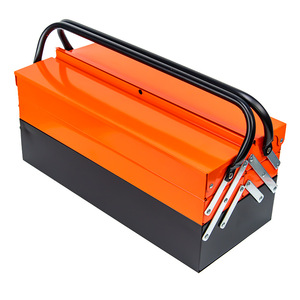 Three Layer Folding Tool Box 85 Pc <b>Metal</b> Painted Storage Case For Vehicle Repair - Product Image 5