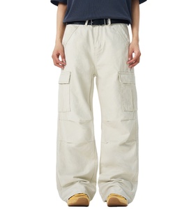 Pantalon cargo vintage délavé pour homme Tone Maillard American Street Style Utility Pockets Design Idéal pour les promenades en ville Usage quotidien - Product Image 5