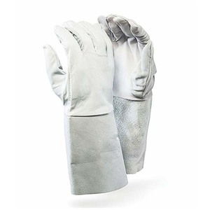 Guantes de soldadura anticortes antideslizantes cuero partido De Vaca cuero de grano de cabra 15cm guantes de soldadura Tig forro equipo de protección de seguridad - Product Image 1