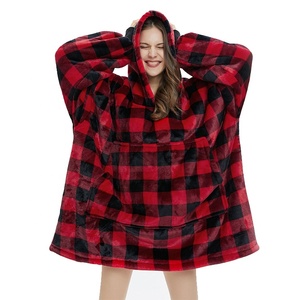 Prêt à expédier – Nouveau sweat à capuche portable en tissu polaire Sherpa ultra doux 100 % polyester, style européen, idéal pour l'hiver, couleur rouge - Product Image 2