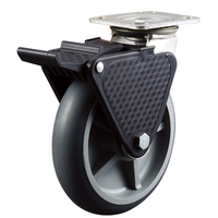 Roue pivotante en PU industrielle robuste de 5 pouces avec frein Capacité de 250 à 400kg