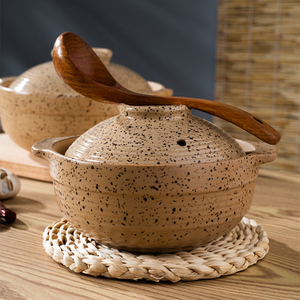 Casseruola in Ceramica Grezza Maculata a Doppio Manico per Uso Domestico e Alberghiero su Fiamma Aperta - Product Image 3