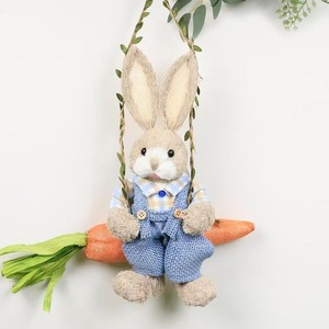 Lapin de paille artificielle fait à la main pour la décoration de la maison et du jardin de mariage Noël Graduation-Élégant ornements de Pâques Idées cadeaux - Product Image 3