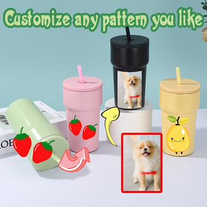 420ml Stainless Steel Vacuum Insulated Tumbler with <b>Straw</b> <b>and</b> <b>Lid</b> Double Wall Travel Coffee <b>Cup</b> for Hot Cold Drinks Custom Logo - Product Image 5