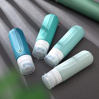 Ensemble de flacons de voyage de 100 ml, flacons de shampoing et d'après-shampoing anti-fuite rechargeables, ensembles de flacons de toilette en silicone 4 en 1