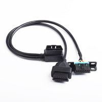 Câble d'extension OBD2 universel 16 broches 16 cœurs 1 entrée 2 sorties, faisceau de connexion de diagnostic automobile pour scanner ELM327 de voiture