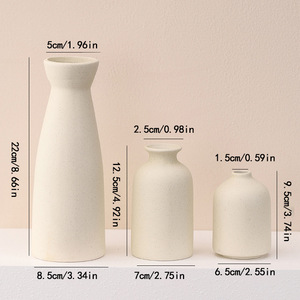 Creative Beige Matte Ceramic <b>Vase</b> for Living Room Home Decor Display Decoration - Product Image 6