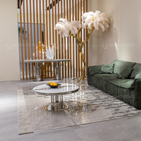 Meubles OEM Chine, table à manger créative de luxe en marbre de grande taille avec base en acier inoxydable