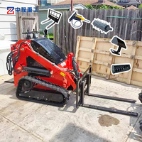 LIVRAISON GRATUITE Chargeuse compacte chenillée mini de fabrication chinoise avec benne, trancheuse, charrue rotative, moteur EPA et pompe, certifiée CE/EPA