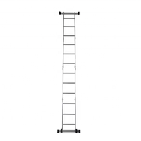 Échelle pliable multi-positions 4x3 avec charnières renforcées, antidérapante, stabilisateurs en aluminium antirouille pour escalier, utilisation en supermarché, conforme à la norme EN 131