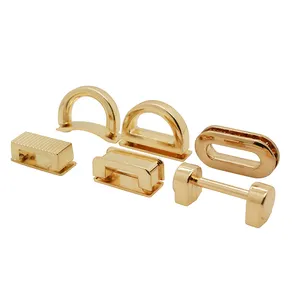 Gesper konektor d-ring logam grosir untuk tas lengkungan jembatan D cincin gesper konektor tali rantai dengan sekrup Aksesori tas tangan