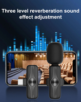 Microphone Lavalier Sans Fil Portable 2,4 GHz avec Lumières LED et Réduction du Bruit pour Smartphone, Ordinateur Portable, Vlogging et Enregistrement Audio