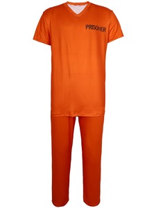 ชุดคอสเพลย์นักโทษฮาโลวีนชุดเครื่องแบบนักโทษผู้ใหญ่สีส้มสำหรับการแสดงในงานปาร์ตี้ - Product Image 5