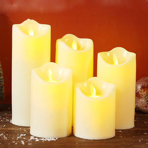 7.5*12.5cmスイングベージュ紫フレームレスLEDティーライトキャンドル10cm電子キャンドルハロウィーンパーティーデコレーション - Product Image 5