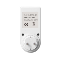 Minuteur programmable hebdomadaire 16A avec prise murale électrique et fiche UE