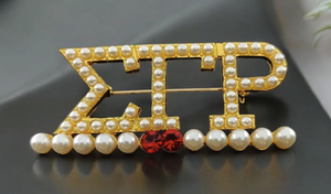 Spilla con strass Sigma Gamma Rho <span class=keywords><strong>SGR</strong></span> Design personalizzato spilla giallo PHILO consorority perla 1943 spilla con strass - Product Image 3