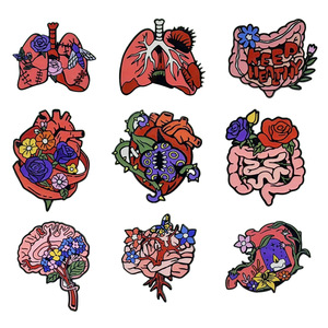 Pin de anatomía médica con diseño de pulmón, <span class=keywords><strong>estómago</strong></span> y otros órganos humanos - Product Image 1