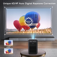 Projecteur LED pour cinéma maison Android 9.0 Full HD 4K avec haut-parleurs stéréo HIFI intégrés et design portable