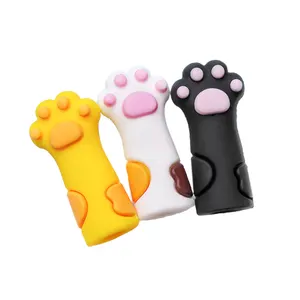 Pinzas protectoras de silicona para cutículas de uñas, en 3 colores, con forma de pata de gato, envío rápido