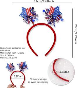 ที่คาดผมวันประกาศอิสรภาพที่4th <span class=keywords><strong>ใหม่</strong></span>ดาวธงสหรัฐอเมริกาผ้าคาดศีรษะ july สำหรับการสำเร็จการศึกษาเดือนรอมฎอนของตกแต่งวันขอบคุณพระเจ้า - Product Image 4