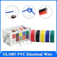1007 ligne de câble en cuivre étamé PVC fil électrique toronné 30/28/26/24/22/20/18/16 AWG pour fil PCB bricolage (mélange de 5 couleurs)